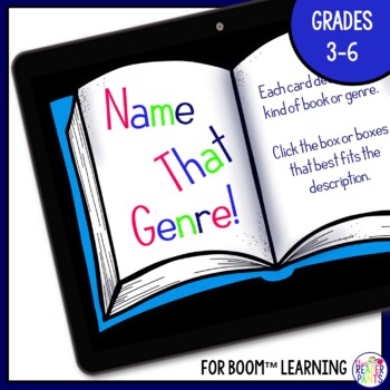 Preview of Book Genre BOOM Cards for Library