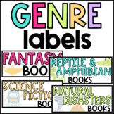 Book Genre Labels | Colorful | Two Sizes | Classroom Library