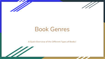 Preview of Book Genre Lesson
