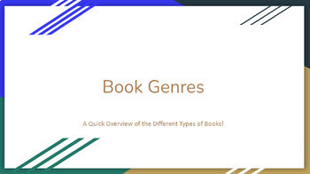 Preview of Book Genre Lesson for Middle Schoolers