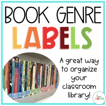Preview of Book Genre Spine Labels for your Classroom Library