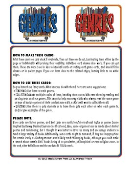 Preview of Book Genres Collectible Trading Cards - resource for fiction nonfiction more!