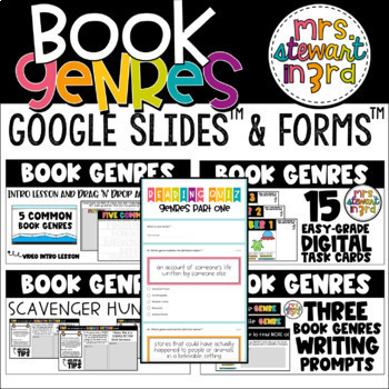 Preview of Book Genres Digital Reading Activities Google Slides™ and Google Forms™