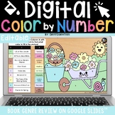 Book Genres Review Color by Number Digital Exit Ticket - G