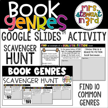Preview of Book Genres Scavenger Hunt on Google Slides™