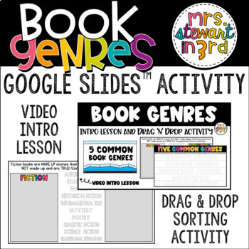 Preview of Book Genres Video Intro Lessons and Activities