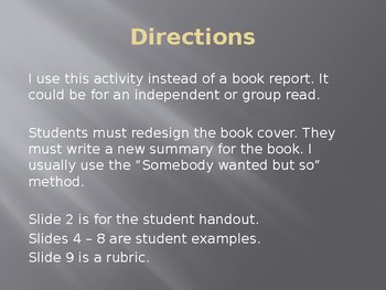book summary example