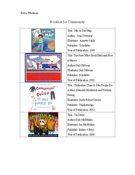 Preview of Book List For Community Helpers
