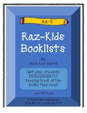 Book Lists for RAZ-Kids  (Includes all books from aa-N)