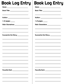 PDF) Example of a log book entry