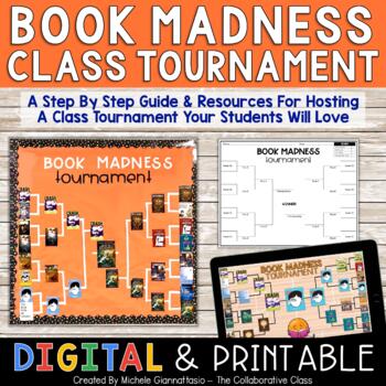 Preview of Book Madness Class Tournament | Bulletin Board + Brackets | Print & Digital