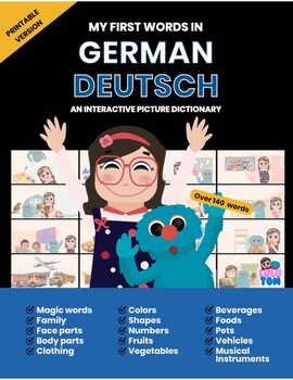 Preview of Book: My First Words in GERMAN by LuluTom. PRINTABLE VERSION