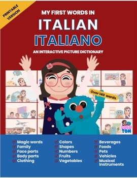 Preview of Book: My First Words in ITALIAN by LuluTom. PRINTABLE VERSION