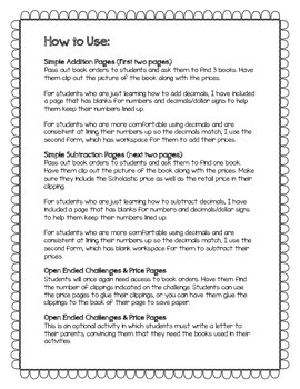 Book Order Math Packet by Megan McCall-Mindful Matters | TpT