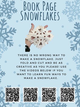 Preview of Book Page Snowflakes  (Perfect for Take & Make, Passive Programming, Makerspace)