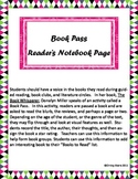 Book Pass Reader's Notebook Page