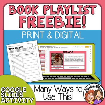 Preview of Book Playlist Project FREEBIE - Fun Activity to Connect Music and Literature