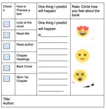 Preview of Book Preview Checklist
