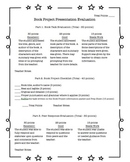 Book Project / Book Report - Teacher's Assessment / Rubric