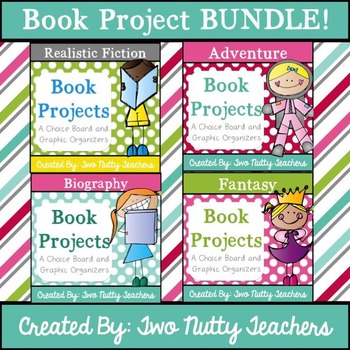 Preview of Book Project: Four Genre Choice Boards Bundle