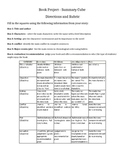 Book Project Report Rubric Cube Worksheet Handout Printable
