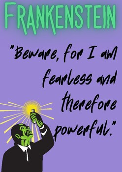 Classic Book Quotes Poster - Frankenstein by The Learning Sherpa