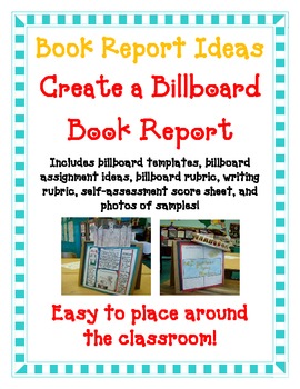 Preview of Book REPORT- Billboard Report Fun Creative Easy GATE|Distance Learning