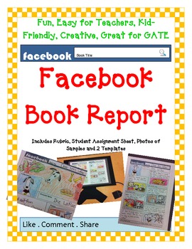 Preview of Book REPORT|Facebook Report|Fun Creative Easy GATE|Distance Learning