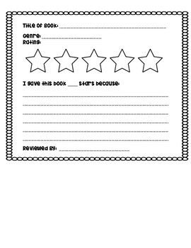 5 star book review template