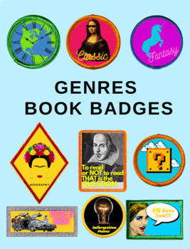 Preview of Book Reading Badges & Stickers - Genres Set (Set 2 of 8)