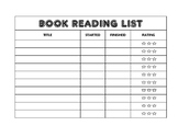 Book Reading List/Log- Beginning Readers