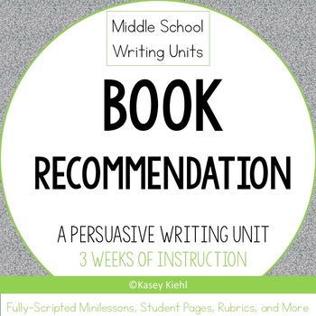 Preview of Book Recommendation: A Persuasive Writing Unit (6-8)