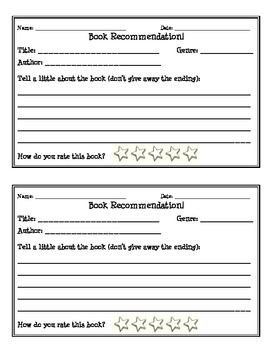 how to write a book recommendation 4th grade