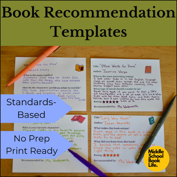 Preview of Book Review Templates for Middle School (Library and ELA Bulletin Boards)