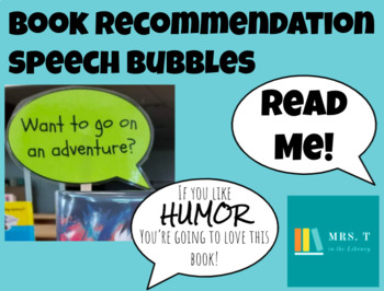 Preview of Book Recommendation Speech Bubbles