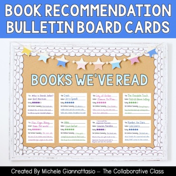 Preview of Book Recommendation Cards for Bulletin Board