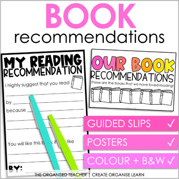 Preview of Student Book Recommendation Slips & Display for the Classroom Library