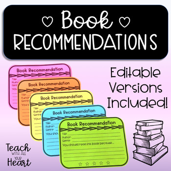 Preview of Book Recommendation Templates for Students