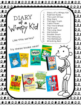 Book Recs - Diary of a Wimpy Kid by The Lieberry | TpT