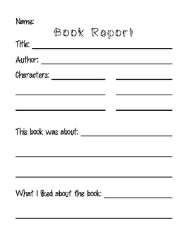 Preview of Book Report
