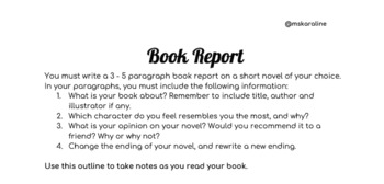 how to write a rough draft for a book report