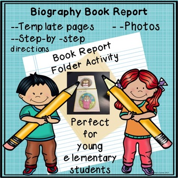 Preview of Book Report Biography File Folder Activity Project First Second Third Grade