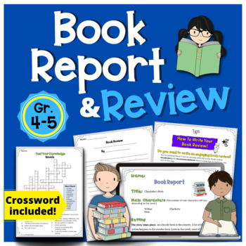 Preview of Book Report + Book Review (Novels) 4th-5th Grade - No Prep Writing Activities