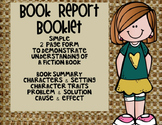 Book Report Booklet with Book Summary Character Traits Cau