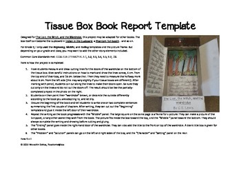 Preview of Book Report Tissue Box Project