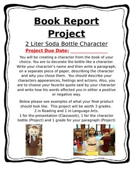 book report character description