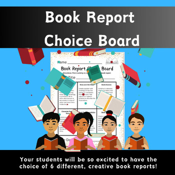 book report choice board 2nd grade