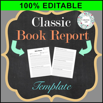 Preview of Book Report - Classic Template - 100% Editable