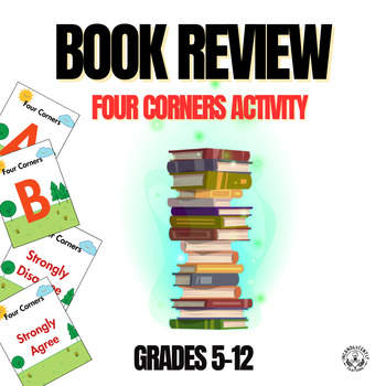 Preview of Book Report Discussion, Book Review Four Corners Activity & Digital Resource
