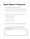 Book Report - Easy/Beginner's/Basic- Spanish
